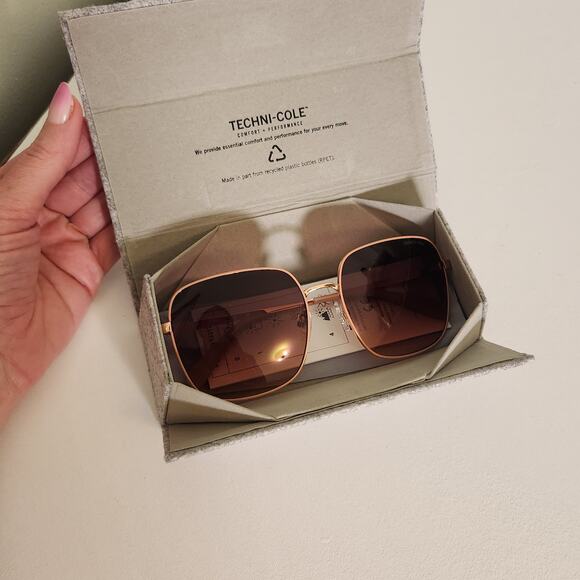 KENNETH COLE New York Sunglasses 28T, Shiny Rose Gold main image 6